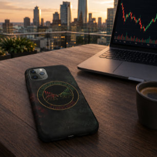 Donkerrood groene stier beren mentaliteit Trader o Case-Mate iPhone Case