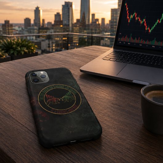 Donkerrood groene stier beren mentaliteit Trader o Case-Mate iPhone Case