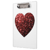 Donkerrood hart nep glitterspikkels klembord (Links)