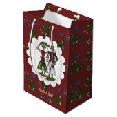 Donkerrood Hongaars bruiloft paar gefeliciteerd! Medium Cadeauzakje (Voorkant Gekanteld)