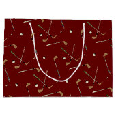 Donkerrood Klassieke Golf Golfer Club Ball Pattern Groot Cadeauzakje (Achterkant)