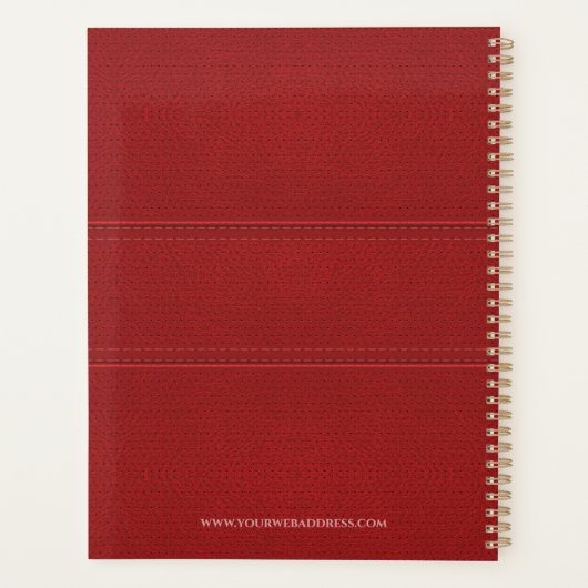 Donkerrood kunstleder planner (Achterkant)