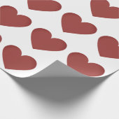 Donkerrood liefdeshart cadeaupapier (Hoek)