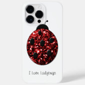 Donkerrood lieveheersbeestje faux glitter sprankel Case-Mate iPhone case (Achterkant)