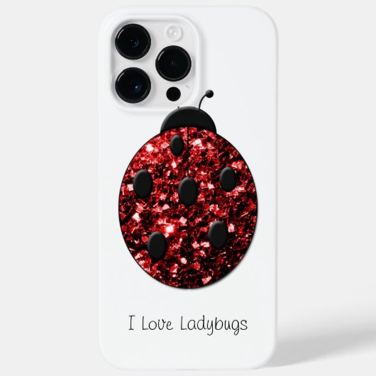Donkerrood lieveheersbeestje faux glitter sprankel Case-Mate iPhone case (Achterkant)