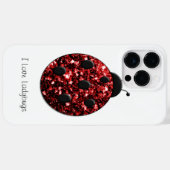 Donkerrood lieveheersbeestje faux glitter sprankel Case-Mate iPhone case (Achterkant (horizontaal))