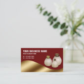 Donkerrood Metallic Goud Aroma Olie Parfum Fles Visitekaartje (Staand voorkant)