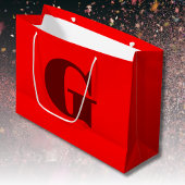 Donkerrood Modern Letter Monogram | Rood Groot Cadeauzakje