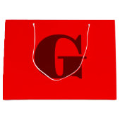 Donkerrood Modern Letter Monogram | Rood Groot Cadeauzakje (Voorkant)
