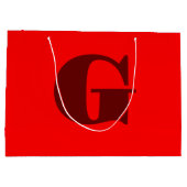 Donkerrood Modern Letter Monogram | Rood Groot Cadeauzakje (Achterkant)