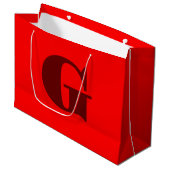 Donkerrood Modern Letter Monogram | Rood Groot Cadeauzakje (Voorkant Gekanteld)