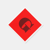 Donkerrood Modern Letter Monogram | Rood Servet (Hoek)