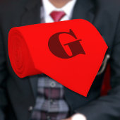 Donkerrood Modern Letter Monogram | Rood Stropdas