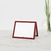 Donkerrood monogram afbeelding - persoonlijk profe notitiekaartje (Achterkant)