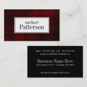 Donkerrood, op hout getextureerd Visitekaartje (Voorkant / Achterkant)