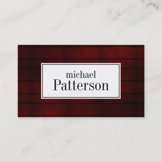 Donkerrood, op hout getextureerd Visitekaartje (Voorkant)
