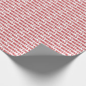 Donkerrood op witte kersttypografie cadeaupapier (Hoek)