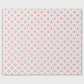 Donkerrood op witte overlappende cirkels cadeaupapier (Vlak)