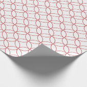 Donkerrood op witte overlappende cirkels cadeaupapier (Hoek)