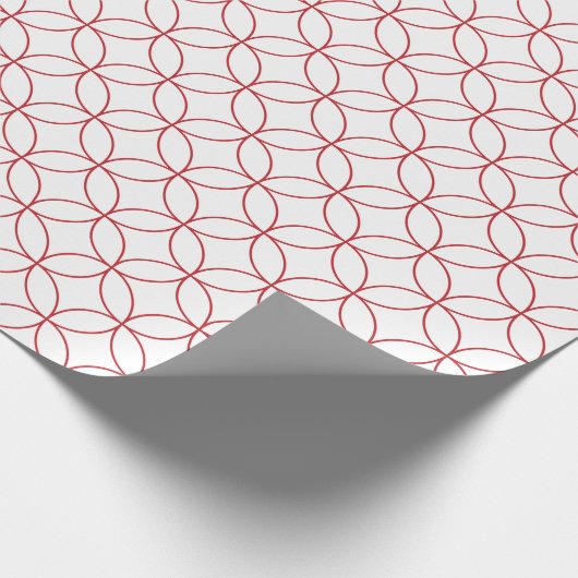 Donkerrood op witte overlappende cirkels cadeaupapier (Hoek)