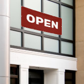 Donkerrood OPEN Banner (Buitenkant Gebouw)