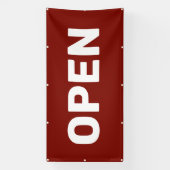 Donkerrood OPEN Banner (Verticaal)