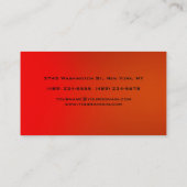 Donkerrood Oranje achtergrond monogram Visitekaart Visitekaartje (Achterkant)