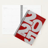 Donkerrood overlapt jaar spiraal wekelijks planner (Display)