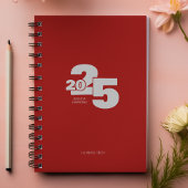 Donkerrood overlapt jaar spiraal wekelijks planner