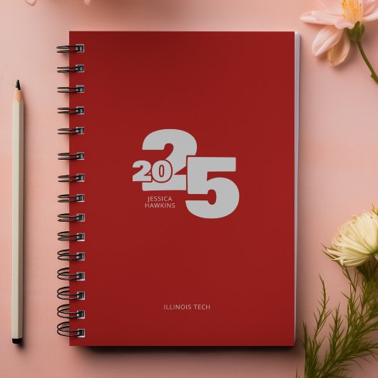 Donkerrood overlapt jaar spiraal wekelijks planner