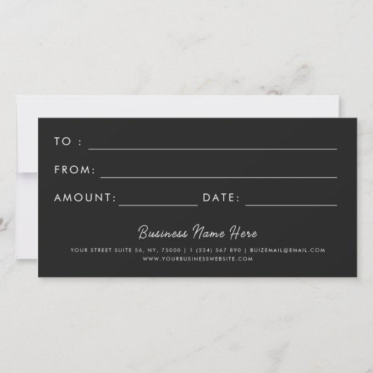 Donkerrood papaver Bloemen Zakelijk Cadeaubon (Achterkant)