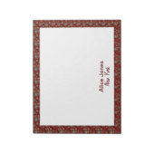 Donkerrood patroon bruine natuurlijke bloem notitieblok (Linkerzijde)