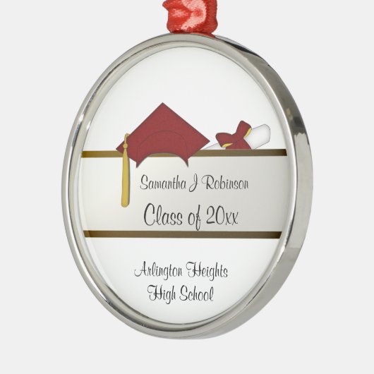 Donkerrood Pet Afstuderen Ornament (Links)