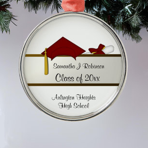 Donkerrood Pet Afstuderen Ornament