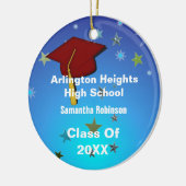 Donkerrood Pet en Sterren Afstuderen Ornament (Links)