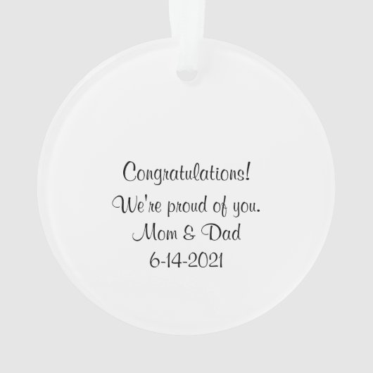 Donkerrood Petten Afstuderen Acryl Ornament (achterkant)