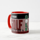 Donkerrood Plaid Golf / DIY Achtergrond Kleur Mok (Voorkant links)