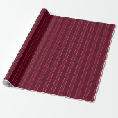 Donkerrood & Rode Strepen Cadeaupapier (Uitgerold)