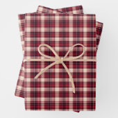 Donkerrood, rood & Crème Plaid Inpakpapier Vel (In situ)