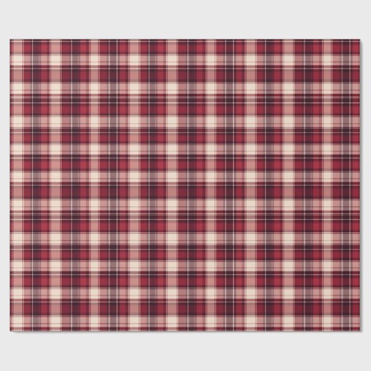 Donkerrood, Rood & Crème Plakpapier Cadeaupapier (Vlak)