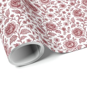 Donkerrood Roos Cadeaupapier