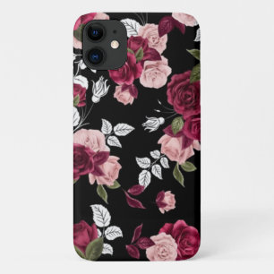 Donkerrood roos patroon Case-Mate iPhone case
