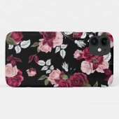Donkerrood  roos patroon Case-Mate iPhone case (Achterkant (horizontaal))