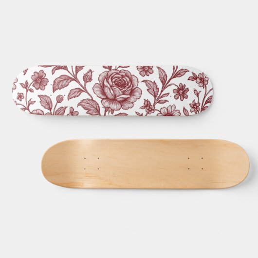 Donkerrood  Roos Persoonlijk Skateboard (Horizontaal)