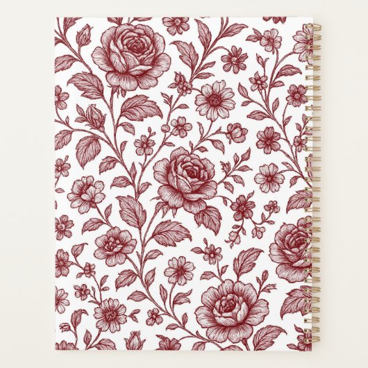 Donkerrood Roos Planner (Achterkant)
