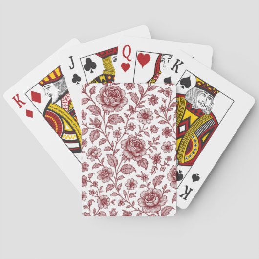 Donkerrood Roos Pokerkaarten (Achterkant)