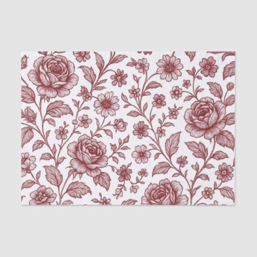 Donkerrood Roos Tissuepapier (Voorkant)