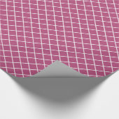  donkerrood Roos wit Check Patroon Cadeaupapier (Hoek)