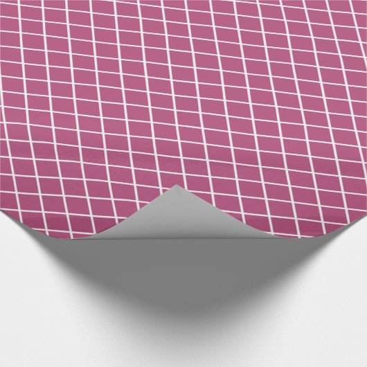 donkerrood Roos wit Check Patroon Cadeaupapier (Hoek)