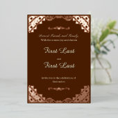 Donkerrood Royalty-Folie bruiloft uitnodiging (Staand Voorkant)